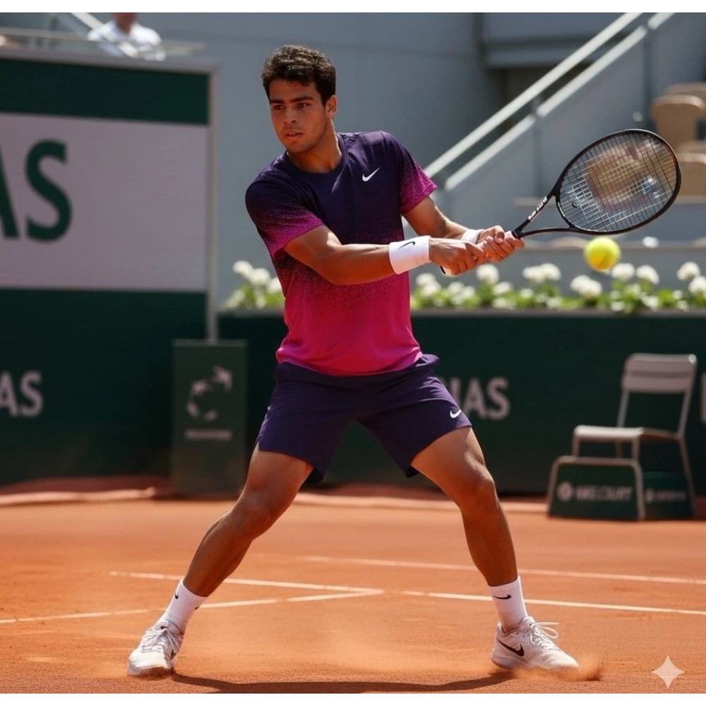NIKE Court Slam Tennis Shirt Mens SMALL‎ Fuchsia Purple Carlos Alcaraz